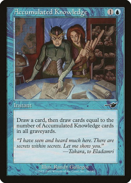 Accumulated Knowledge - Nemesis Magic: The Gathering trading card