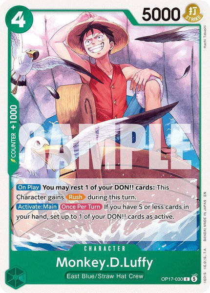 Monkey.D.Luffy (030) trading card from The World's Strongest Warriors Monkey.D.Luffy (030) - The World's Strongest Warriors One Piece trading card