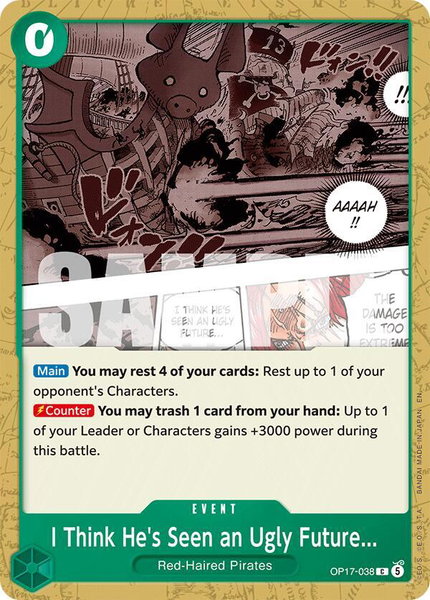 I Think He's Seen an Ugly Future... trading card from The World's Strongest Warriors I Think He's Seen an Ugly Future... - The World's Strongest Warriors One Piece trading card