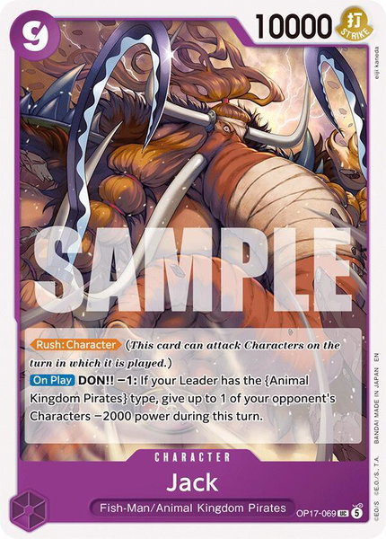 Jack trading card from The World's Strongest Warriors Jack - The World's Strongest Warriors One Piece trading card
