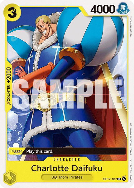 Charlotte Daifuku trading card from The World's Strongest Warriors Charlotte Daifuku - The World's Strongest Warriors One Piece trading card