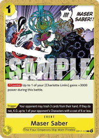 Maser Saber - The World's Strongest Warriors (OP17) #OP17-117 - Common One Piece Trading Card