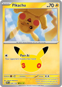 Pikachu - 026/128 - ME: 30th Celebration (30C) #026/128 - Pikachu Rare Pokémon Trading Card