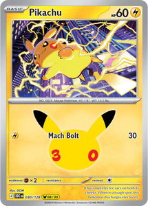 Pikachu - 030/128 - ME: 30th Celebration (30C) #030/128 - Pikachu Rare Pokémon Trading Card