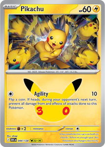 Pikachu - 044/128 - ME: 30th Celebration (30C) #044/128 - Pikachu Rare Pokémon Trading Card