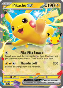 Pikachu ex - 053/128 - ME: 30th Celebration (30C) #053/128 - Double Rare Pokémon Trading Card