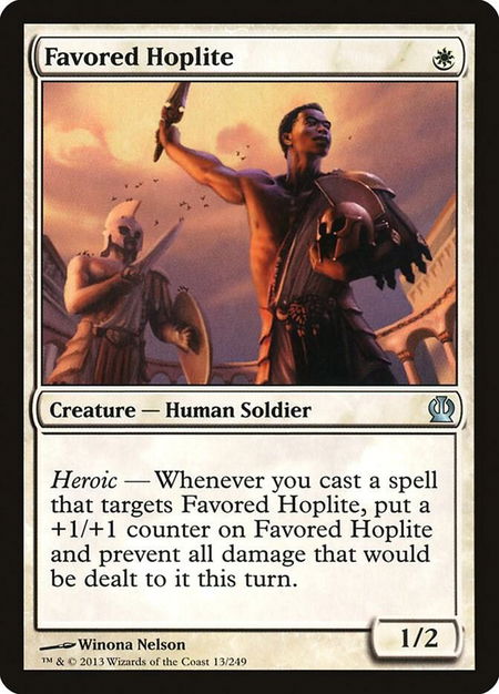 Favored Hoplite - Theros Magic: The Gathering trading card