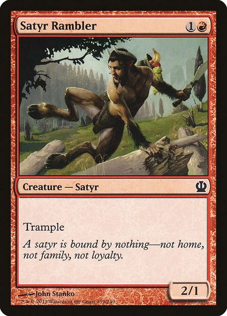 Satyr Rambler - Theros Magic: The Gathering trading card