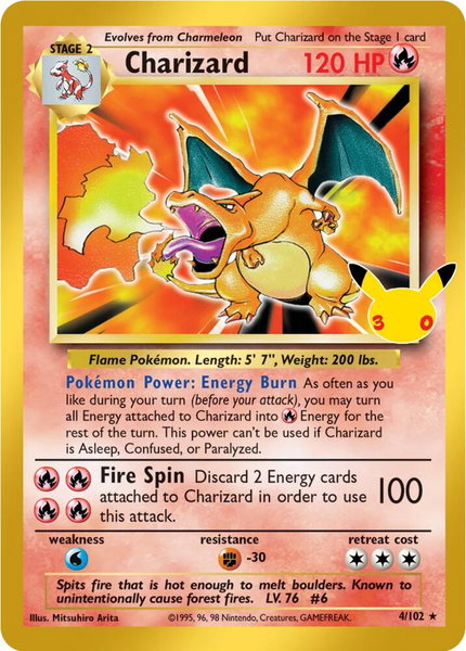 Charizard trading card from ME: 30th Celebration Classic Collection Charizard - ME: 30th Celebration Classic Collection Pokémon trading card