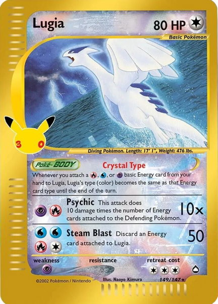 Lugia trading card from ME: 30th Celebration Classic Collection Lugia - ME: 30th Celebration Classic Collection Pokémon trading card