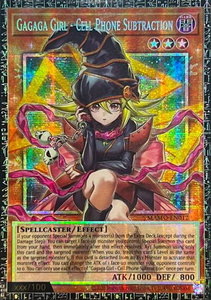 Gagaga Girl - Cell Phone Subtraction (GMR) - Magnificent Monsters (MAMO) #MAMO-EN012 - Grand Master Rare YuGiOh Trading Card