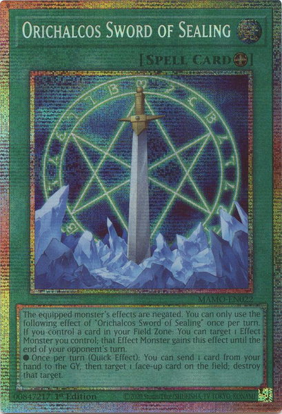 Orichalcos Sword of Sealing (Starlight Rare) - Magnificent Monsters YuGiOh trading card