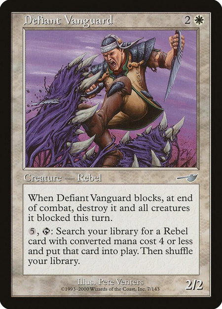 Defiant Vanguard - Nemesis Magic: The Gathering trading card