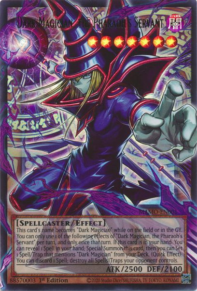 Dark Magician, the Pharaoh's Servant (Extended Art) trading card from Magnificent Monsters Dark Magician, the Pharaoh's Servant (Extended Art) - Magnificent Monsters YuGiOh trading card