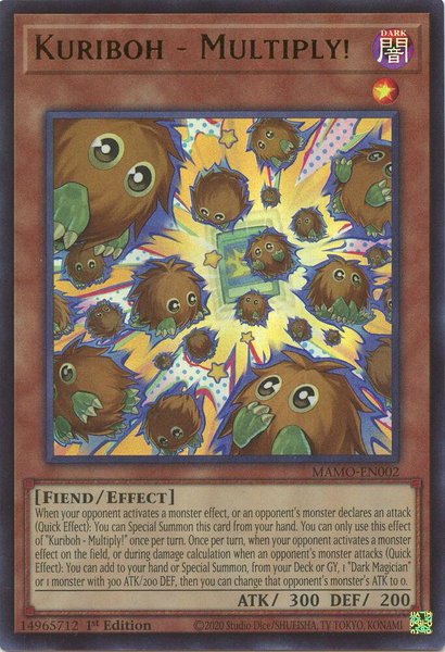 Kuriboh - Multiply! trading card from Magnificent Monsters Kuriboh - Multiply! - Magnificent Monsters YuGiOh trading card