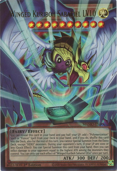 Winged Kuriboh Sabatiel LV10 (Extended Art) - Magnificent Monsters YuGiOh trading card