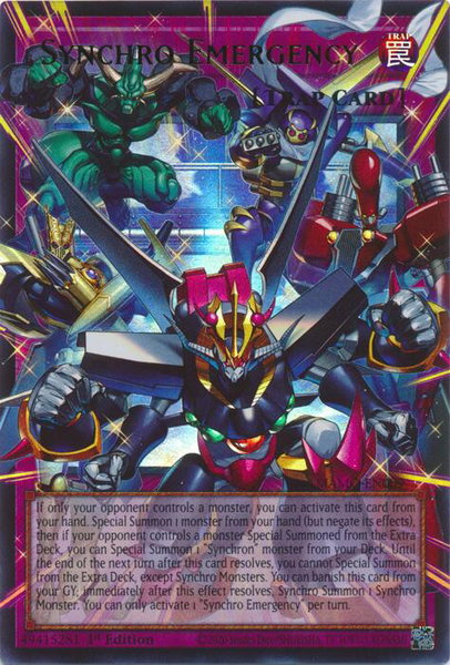 Synchro Emergency (Extended Art) trading card from Magnificent Monsters Synchro Emergency (Extended Art) - Magnificent Monsters YuGiOh trading card