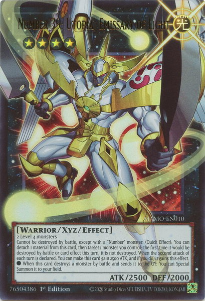 Number 39: Utopia, Emissary of Light (Extended Art) - Magnificent Monsters YuGiOh trading card