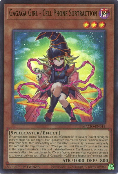 Gagaga Girl - Cell Phone Subtraction - Magnificent Monsters YuGiOh trading card
