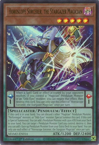 Horoscope Sorcerer, the Stargazer Magician - Magnificent Monsters YuGiOh trading card