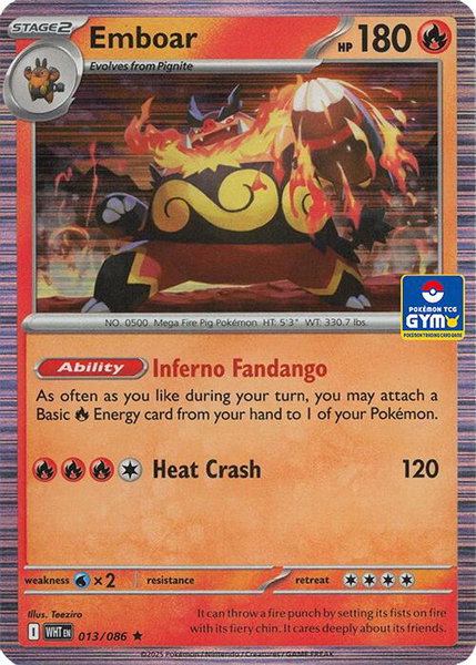 Emboar - 013/086 (GYM) - Southeast Asia Exclusives Pokémon trading card