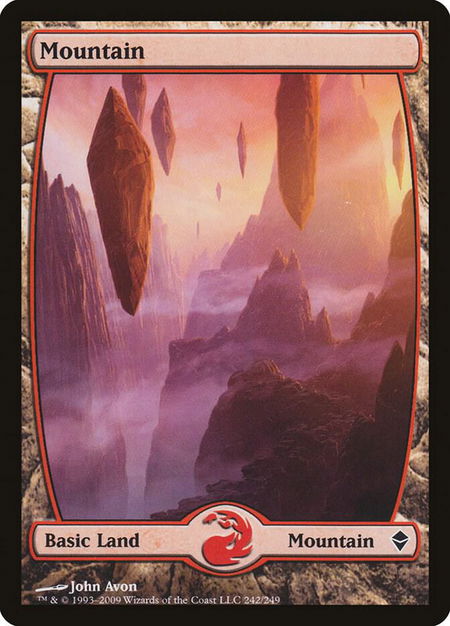 Mountain (242) - Full Art - Zendikar Magic: The Gathering trading card