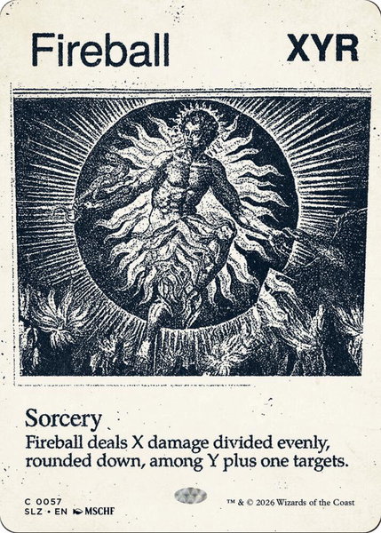 Fireball (0057) trading card from Secret Lair x MSCHF: The Zeta Set Fireball (0057) - Secret Lair x MSCHF: The Zeta Set Magic: The Gathering trading card