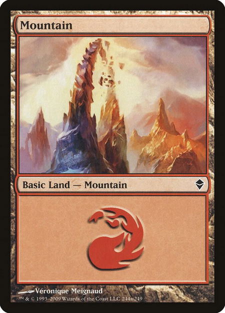 Mountain (244a) - Zendikar Magic: The Gathering trading card
