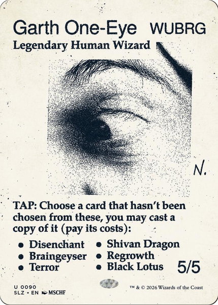 Garth One-Eye (0090) - Secret Lair x MSCHF: The Zeta Set Magic: The Gathering trading card