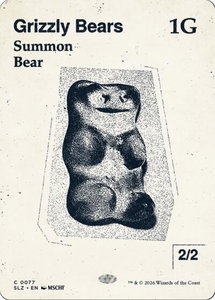 Grizzly Bears (0077) - Secret Lair x MSCHF: The Zeta Set (SLZ) #77 - Common Magic: The Gathering Trading Card