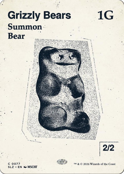 Grizzly Bears (0077) - Secret Lair x MSCHF: The Zeta Set Magic: The Gathering trading card