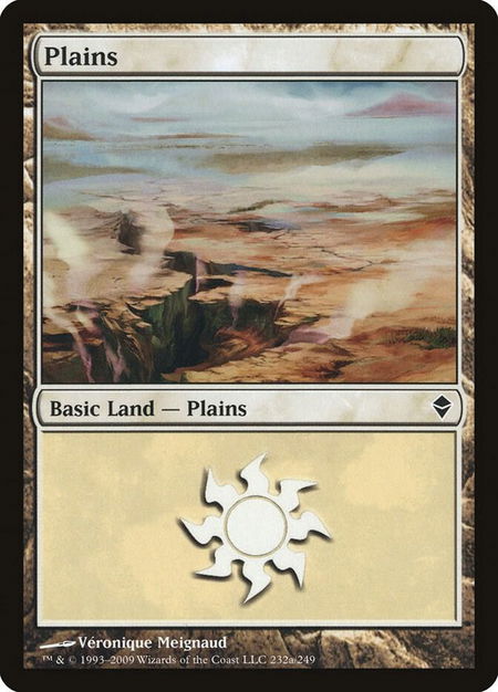 Plains (232a) - Zendikar Magic: The Gathering trading card