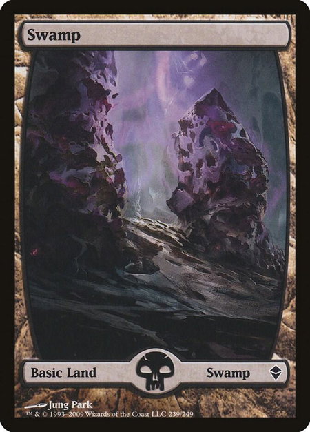 Swamp (239) - Full Art trading card from Zendikar Swamp (239) - Full Art - Zendikar Magic: The Gathering trading card