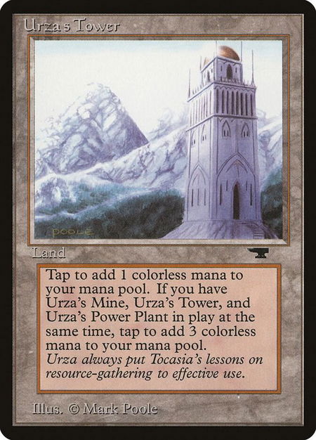Urza's Tower (Mountains) - Antiquities Magic: The Gathering trading card