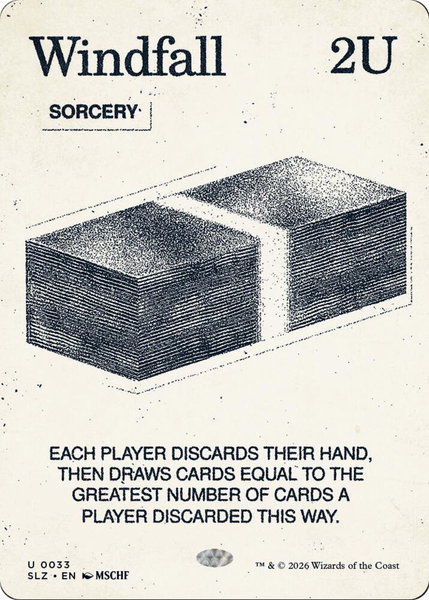 Windfall (0033) trading card from Secret Lair x MSCHF: The Zeta Set Windfall (0033) - Secret Lair x MSCHF: The Zeta Set Magic: The Gathering trading card