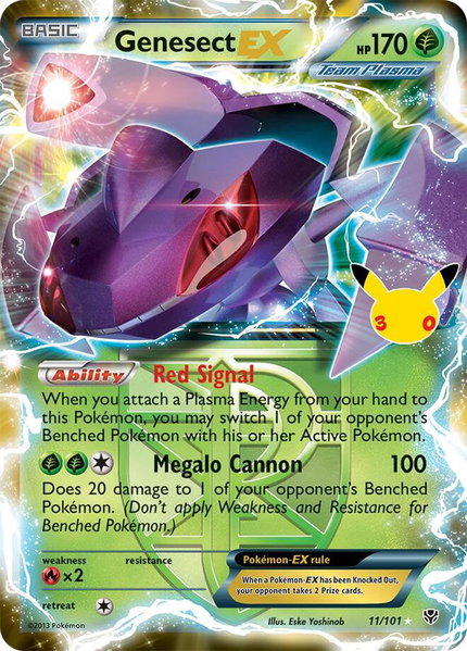 Genesect EX (Team Plasma) trading card from ME: 30th Celebration Classic Collection Genesect EX (Team Plasma) - ME: 30th Celebration Classic Collection Pokémon trading card