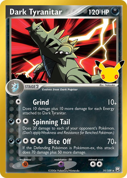 Dark Tyranitar trading card from ME: 30th Celebration Classic Collection Dark Tyranitar - ME: 30th Celebration Classic Collection Pokémon trading card