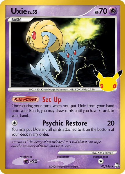 Uxie trading card from ME: 30th Celebration Classic Collection Uxie - ME: 30th Celebration Classic Collection Pokémon trading card