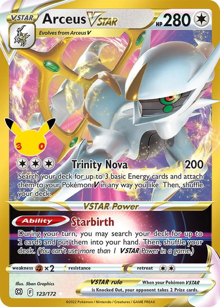 Arceus VSTAR trading card from ME: 30th Celebration Classic Collection Arceus VSTAR - ME: 30th Celebration Classic Collection Pokémon trading card