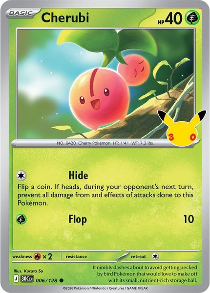 Cherubi trading card from ME: 30th Celebration Cherubi - ME: 30th Celebration Pokémon trading card