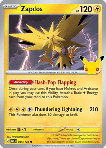 Zapdos - 055/128 - ME: 30th Celebration (30C) #055/128 - Common Pokémon Trading Card