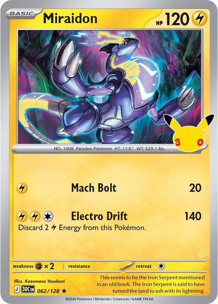 Miraidon - ME: 30th Celebration Pokémon trading card