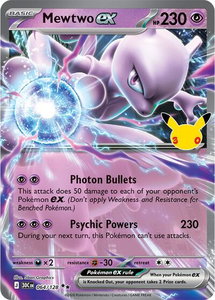 Mewtwo ex - 064/128 - ME: 30th Celebration (30C) #064/128 - Double Rare Pokémon Trading Card