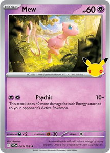 Mew - ME: 30th Celebration (30C) #065/128 - Rare Pokémon Trading Card