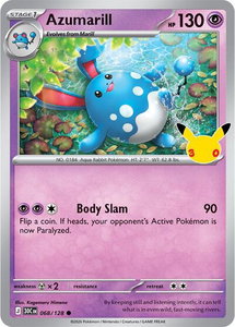 Azumarill - ME: 30th Celebration (30C) #068/128 - Common Pokémon Trading Card