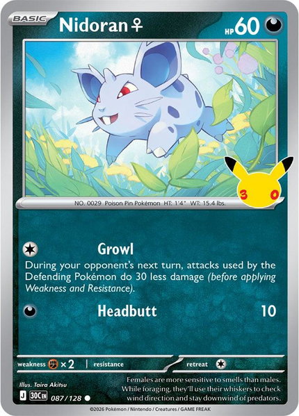 Nidoran F - ME: 30th Celebration Pokémon trading card