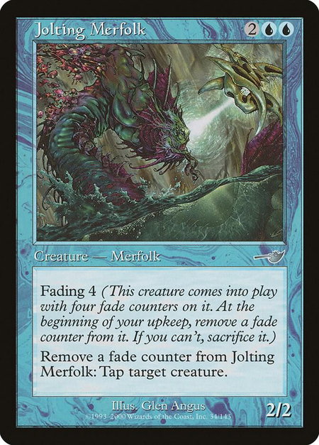Jolting Merfolk - Nemesis Magic: The Gathering trading card