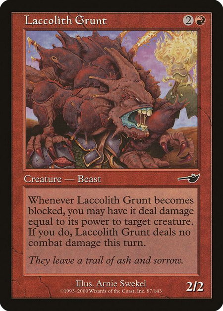 Laccolith Grunt - Nemesis Magic: The Gathering trading card