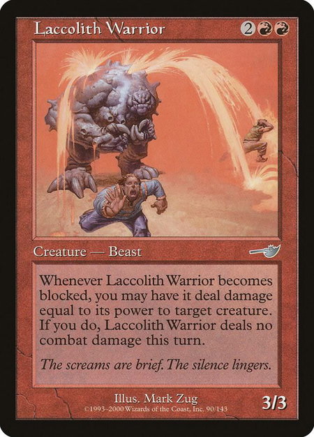 Laccolith Warrior - Nemesis Magic: The Gathering trading card