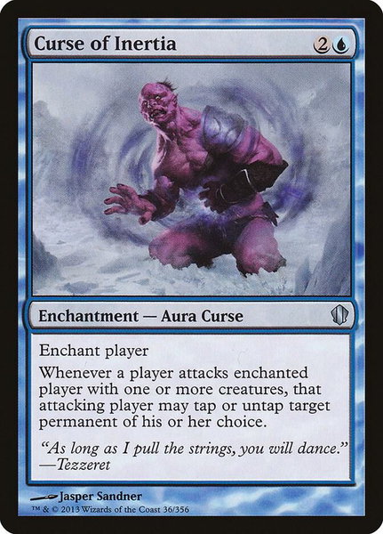 Curse of Inertia trading card from Commander 2013 Curse of Inertia - Commander 2013 Magic: The Gathering trading card